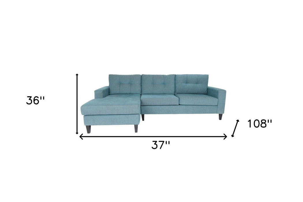 Polyester Blend Stationary L Shaped Two Piece Corner Sectional - Blue