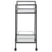 Curltis - Serving Cart With Glass Shelves - Clear And Black - Simple Home Plus