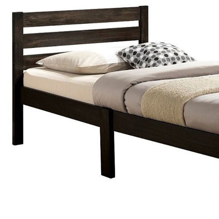 Popular Twin Size Slat Wood Bed - Brown