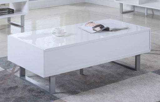 Atchison - 2-Drawer Coffee Table - High Glossy White - Simple Home Plus