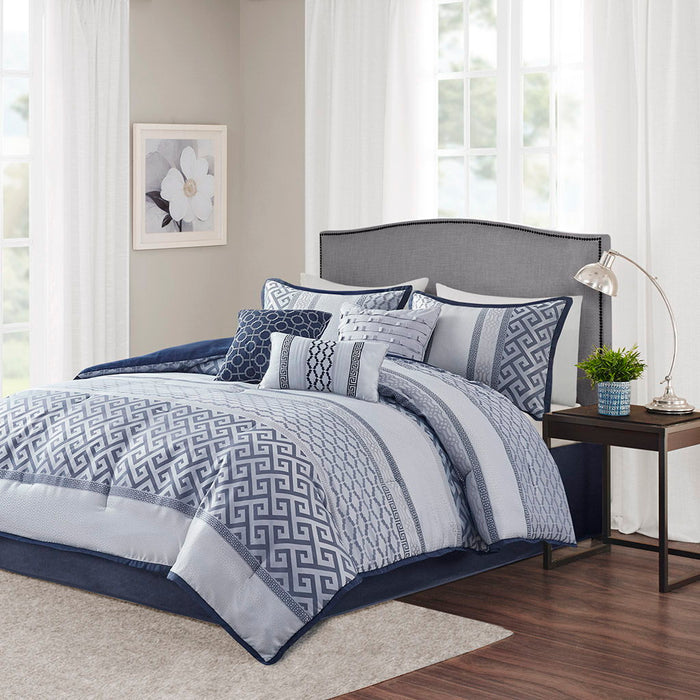 Bennett - King 7 Piece Comforter Set - Navy