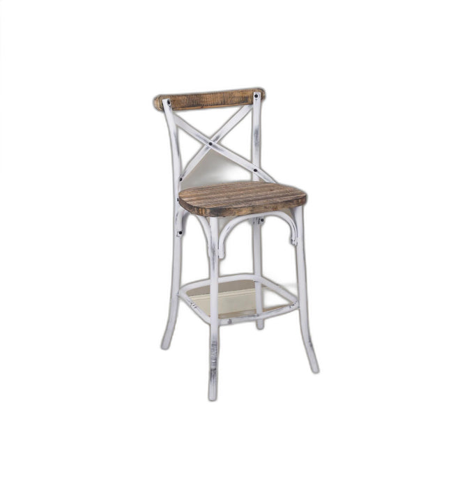 Wooden Bar Chair - Antique White