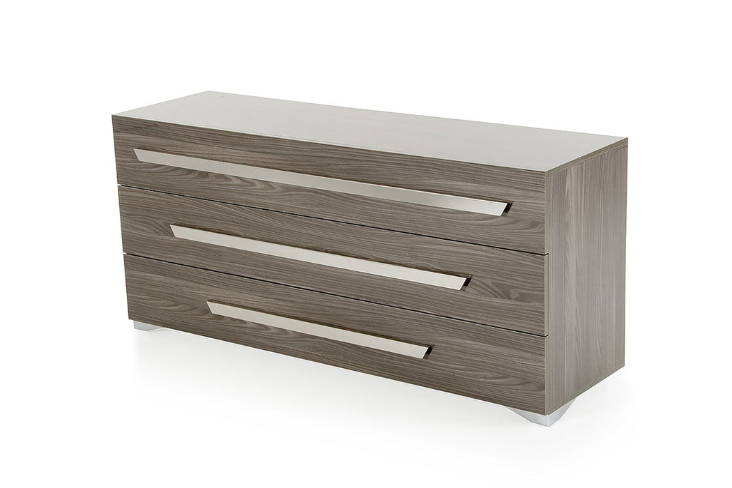 Gradient Lines Chrome 3 Drawer Dresser - Gray