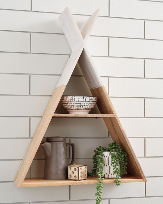 Cadelaria - White / Natural - Wall Shelf - Simple Home Plus