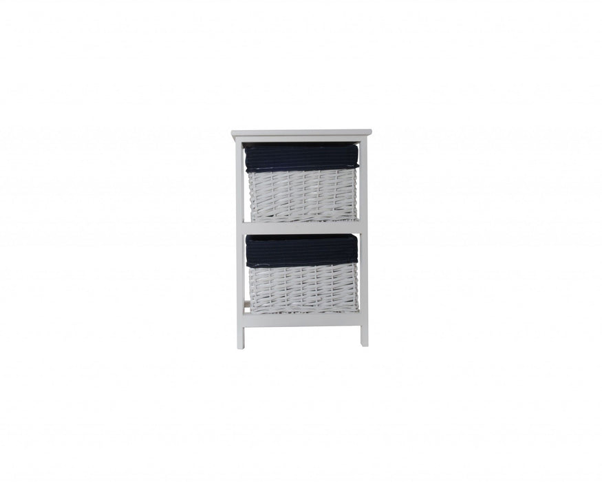 Portable 2 Drawers - White Blue