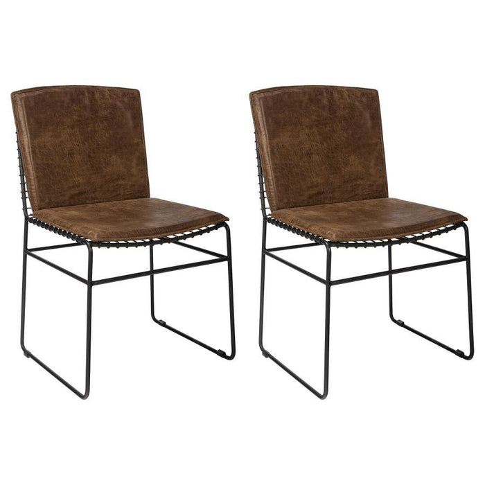 Abbott - Upholstered Side Chairs (Set of 2) - Antique Brown And Matte Black - Simple Home Plus