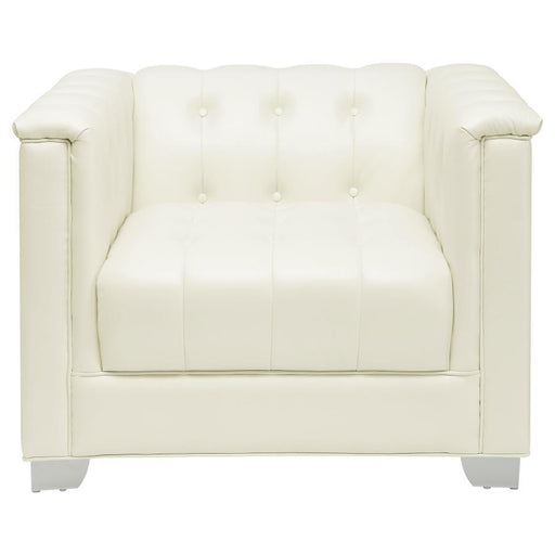 Chaviano - Tufted Upholstered Chair - Pearl White - Simple Home Plus