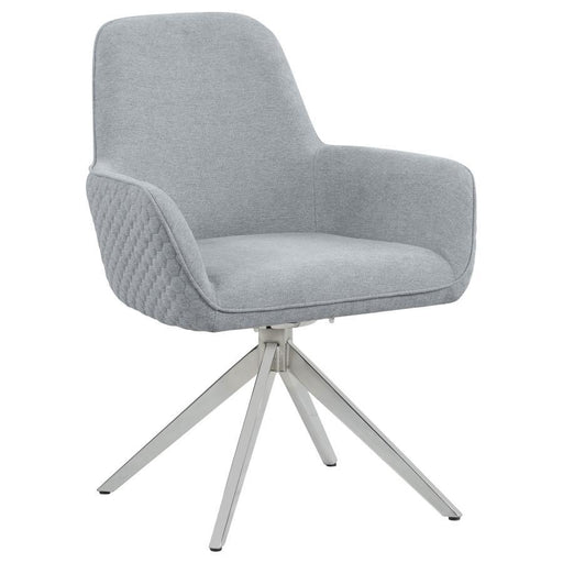 Abby - Flare Arm Side Chair - Light Gray And Chrome - Simple Home Plus