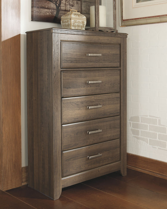 Juararo - Dark Brown - Five Drawer Chest - Simple Home Plus