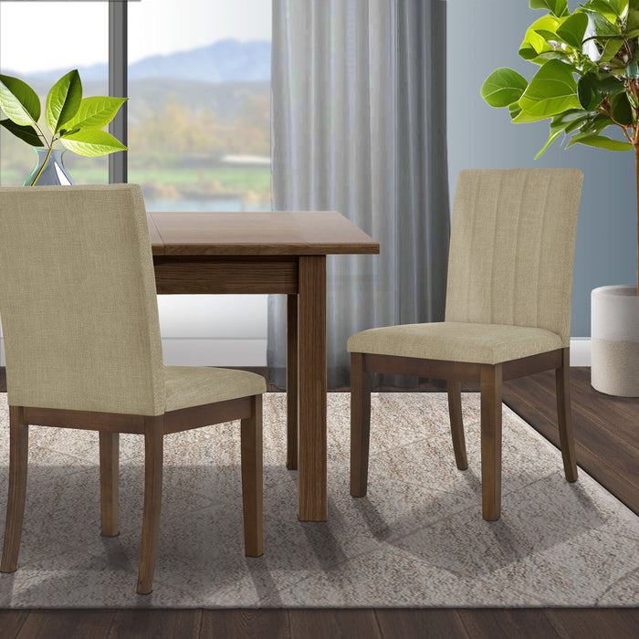 Everly - Upholstered Channel-back Dining Chair (Set of 2) - Taupe