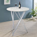 Bexter - Faux Marble Round Top Bar Table - White And Chrome - Simple Home Plus