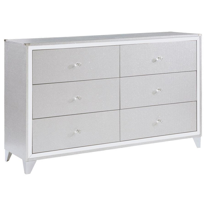 Larue - 6-Drawer Dresser - Silver - Simple Home Plus