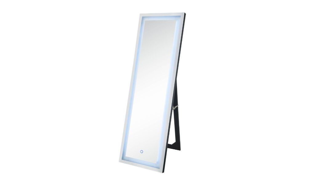 60" Faux Diamonds Lighted Cheval Standing Mirror - Mirrored