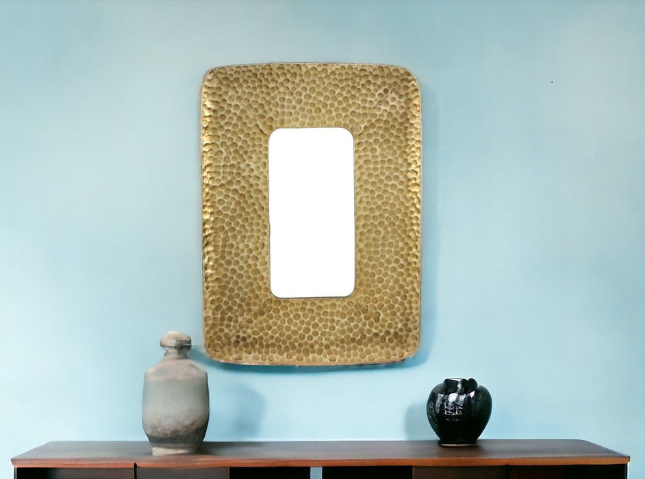 28" Metal Framed Accent Mirror - Gold