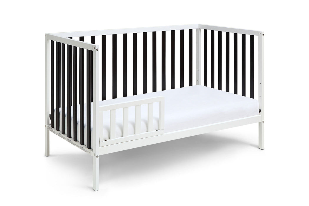 Solid And Manufactured Wood Standard Three In One Convertible Crib - Black / White