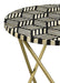 Xenia - Round Accent Table With Hairpin Legs - Black And White - Simple Home Plus