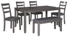 Bridson - Gray - Rect Drm Table Set (Set of 6) - Simple Home Plus