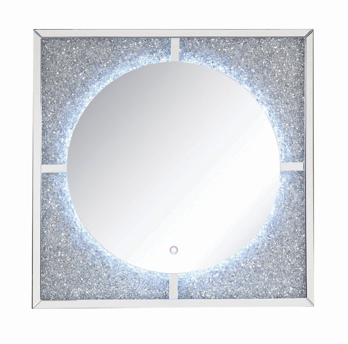 39" Lighted Square Accent Mirror - Silver