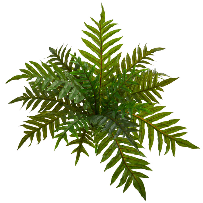 23" Hares Foot Fern Bush Artificial (Set of 3)(Real Touch)