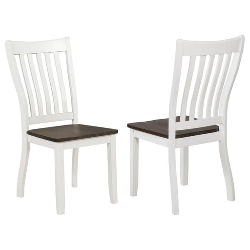 Kingman - Slat Back Dining Chairs (Set of 2) - Espresso And White - Simple Home Plus