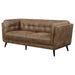 Thatcher - Upholstered Button Tufted Sofa - Brown - Simple Home Plus