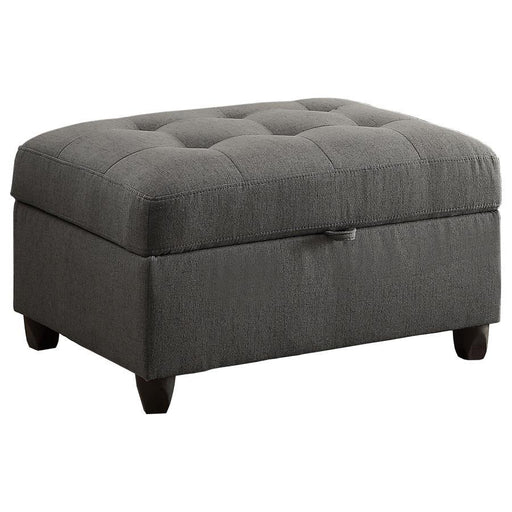 Stonenesse - Upholstered Tufted Sectional With Storage Ottoman - Gray - Simple Home Plus