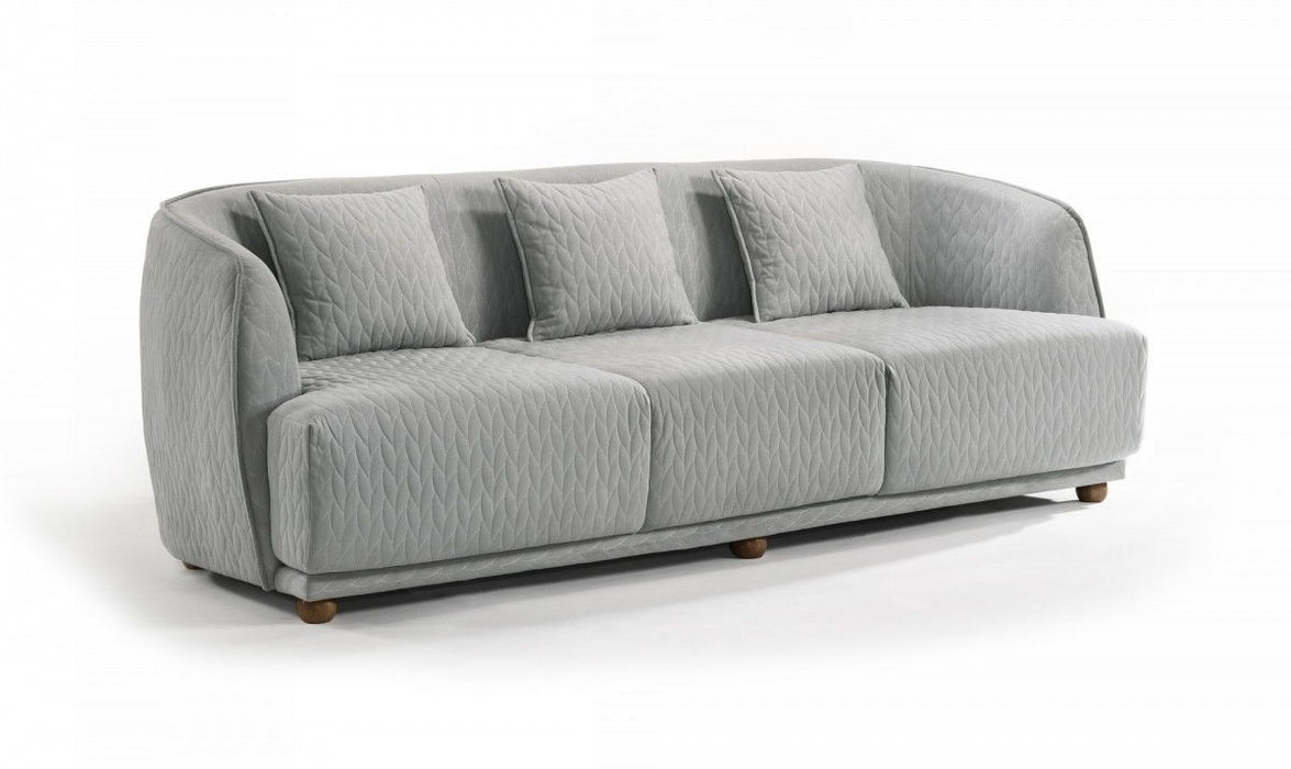 Modern Quilted Sofa - Light Gray