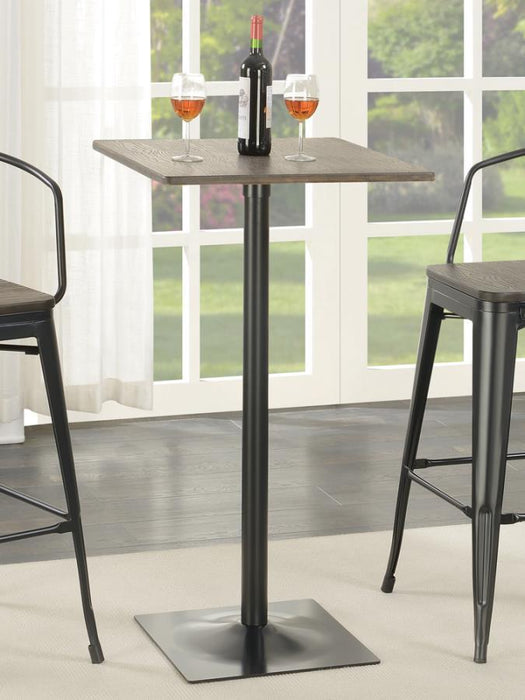 Cavalier - Square Bar Table - Dark Elm And Matte Black - Simple Home Plus