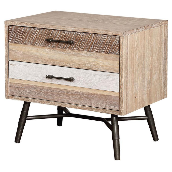 Marlow - 2-Drawer Nightstand - Rough Sawn Multi - Simple Home Plus