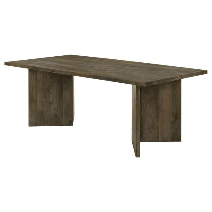 Tyler - Rectangular Double V-Leg Dining Table - Mango Brown - Simple Home Plus