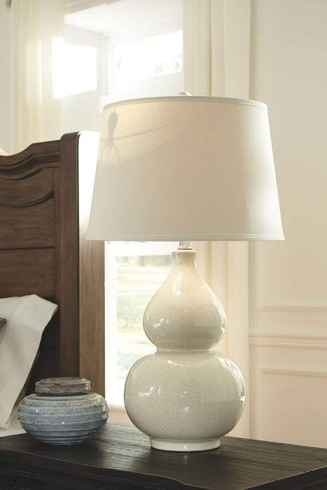 Saffi - Cream - Ceramic Table Lamp - Simple Home Plus