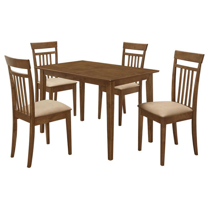 Robles - 5 Piece Dining Set - Chestnut And Tan - Simple Home Plus