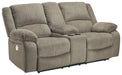 Draycoll - Pewter - Dbl Rec Pwr Loveseat W/Console - Simple Home Plus