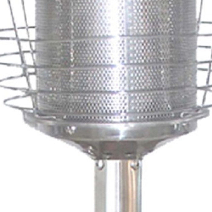 11000 Btu Steel Propane Cylindrical Pole Tabletop, Patio Heater - Silver