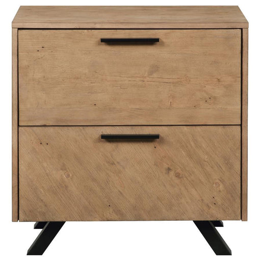 Taylor - 2-Drawer Rectangular Nightstand With Dual USB Ports - Light Honey Brown - Simple Home Plus