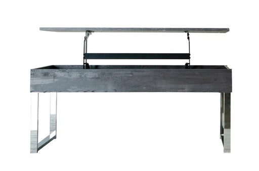 Aldine - Lift Top Storage Coffee Table - Dark Charcoal And Chrome - Simple Home Plus