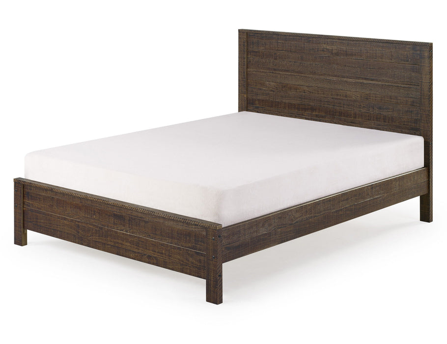 Solid Wood Queen Bed Frame - Dark Brown