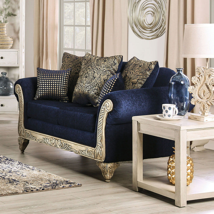 Marinella - Loveseat - Royal Blue - Simple Home Plus