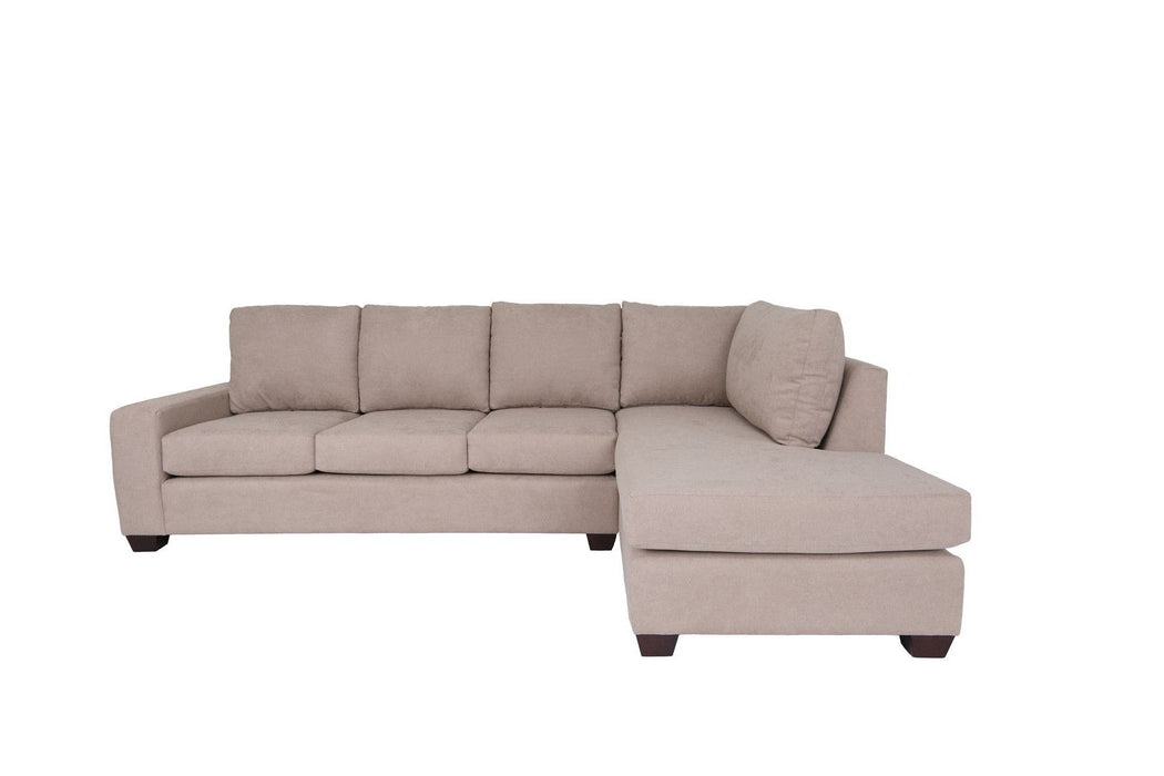 Polyester Blend L Shaped Two Piece Sectional - Tan