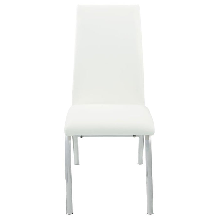 Bishop - Upholstered Side Chairs (Set of 2) - White And Chrome - Simple Home Plus