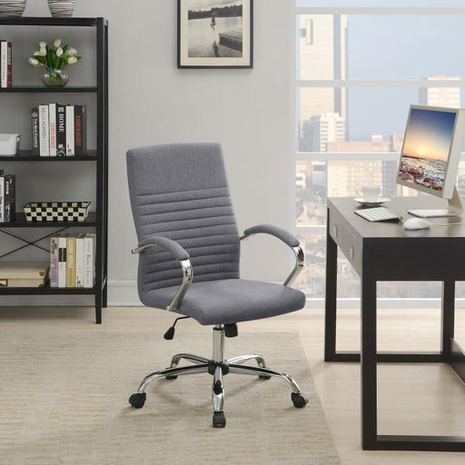 Abisko - Upholstered Office Chair With Casters - Gray And Chrome - Simple Home Plus