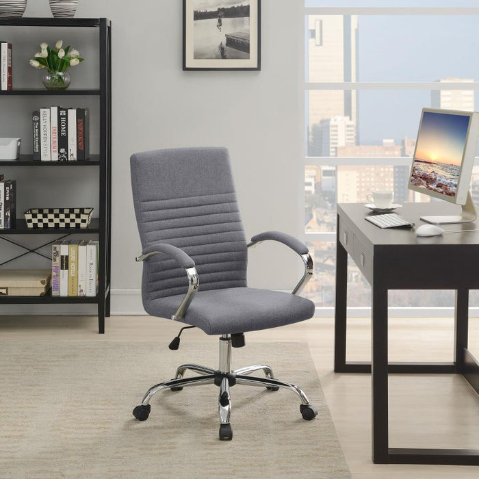 Abisko - Upholstered Office Chair With Casters - Gray And Chrome - Simple Home Plus