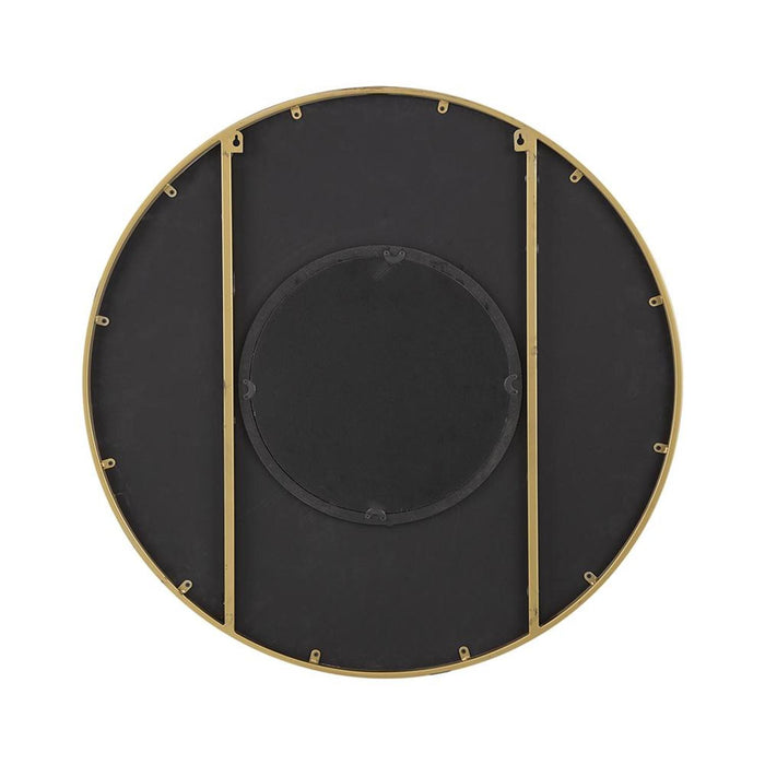 32" Round Framed Accent Mirror - Gold / Black