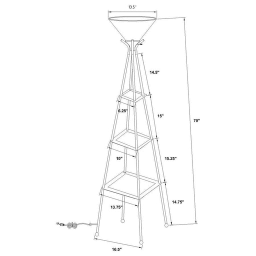 Gianni - Versatile Shelf Tower Floor Lamp - Charcoal Black - Simple Home Plus