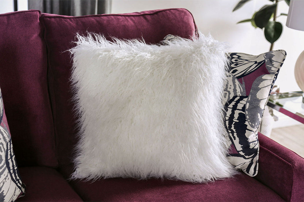 Jillian - Loveseat - Plum / Ivory / White - Simple Home Plus