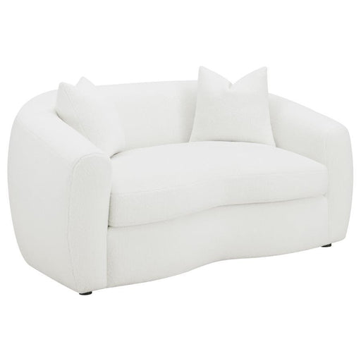 Isabella - Upholstered Tight Back Loveseat - White - Simple Home Plus