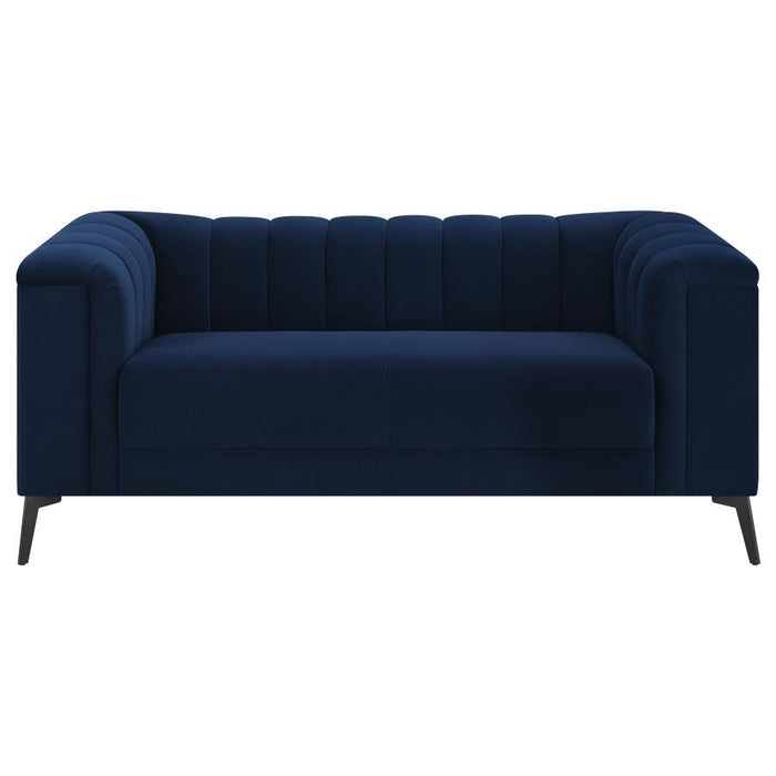 Chalet - Tuxedo Arm Loveseat - Blue - Simple Home Plus