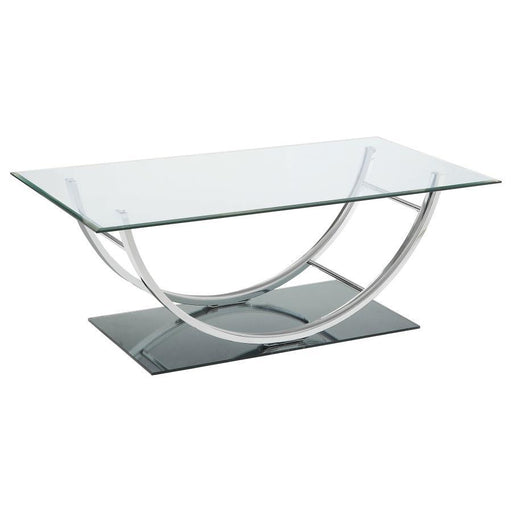 Danville - U-Shaped Coffee Table - Chrome - Simple Home Plus