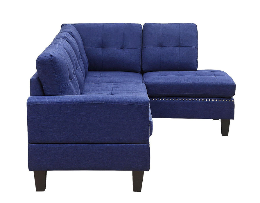 Linen L Shaped Two Piece Corner Sectional - Blue