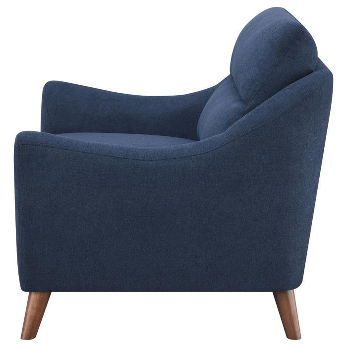 Gano - Sloped Arm Upholstered Chair - Navy Blue - Simple Home Plus